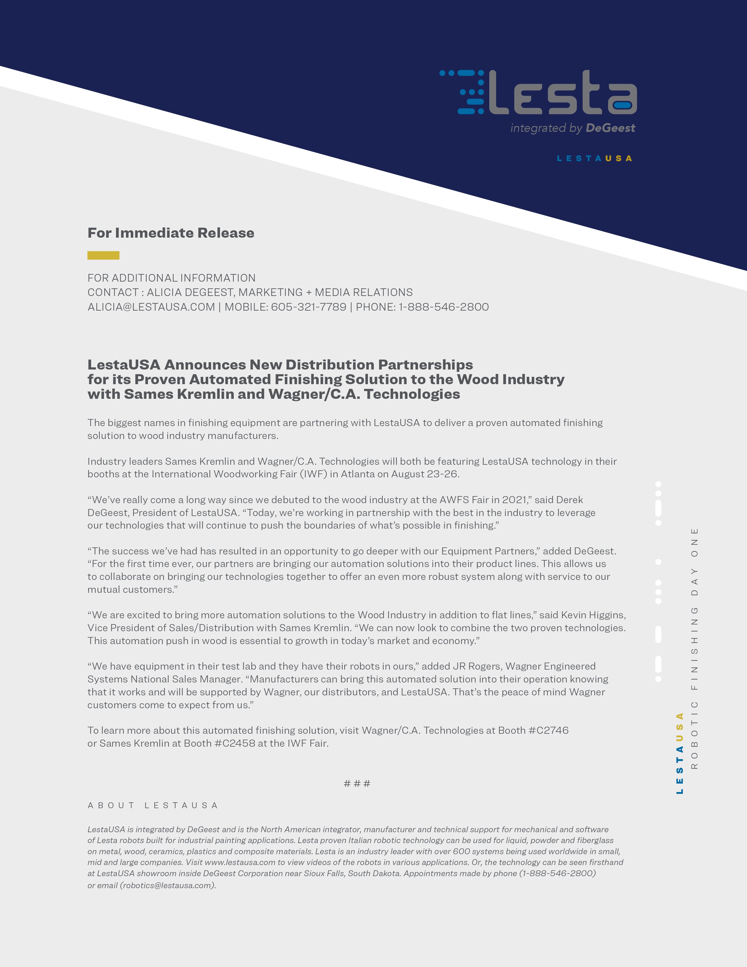 LestaUSA Announces New Distribution Partnerships IWF Press Release