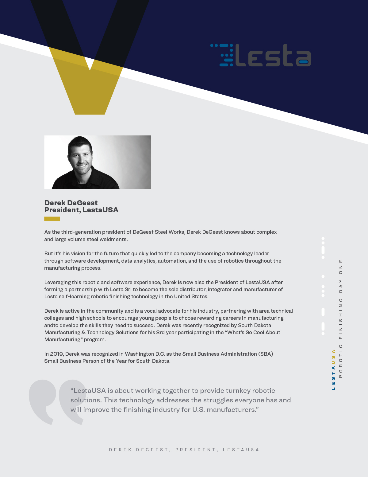 LestaUSA Derek DeGeest Bio