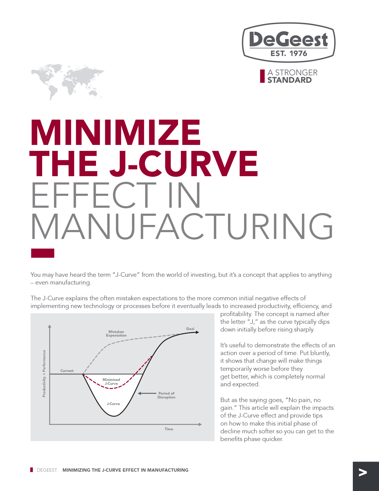 Minimize the J Curve effect in Manufacturing Thought Paper